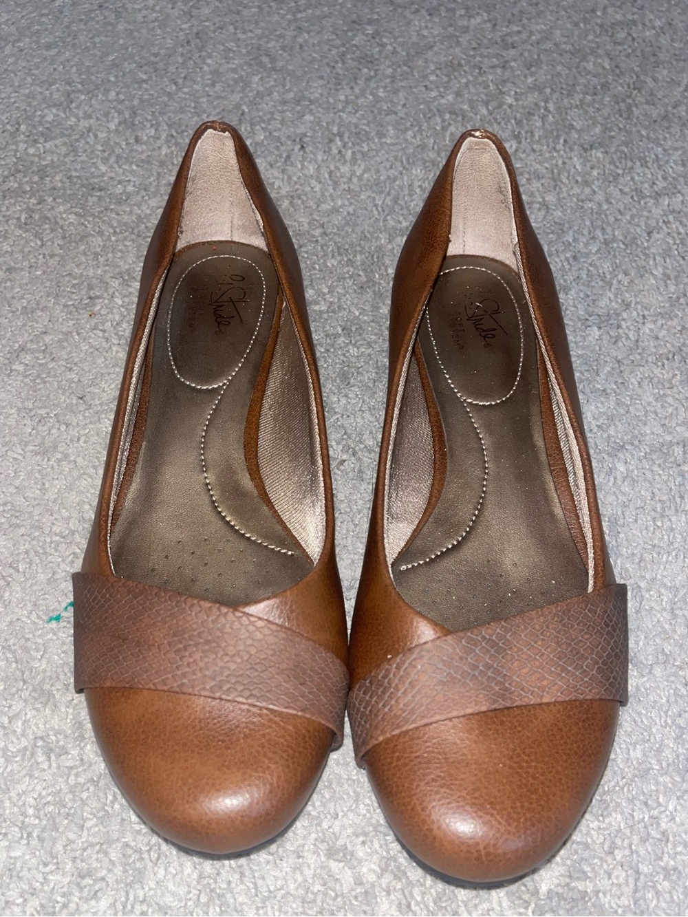 LifeStride Soft System Brown Textured Ballet Flats Size 10M